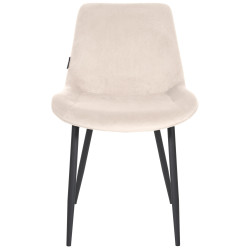 Sedia da pranzo Victoria, velluto, crema