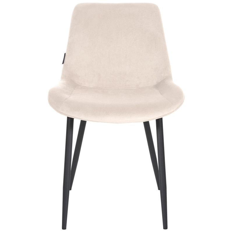 Sedia da pranzo Victoria, velluto, crema