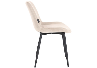 Chaise de salle à manger Victoria, velours, crème