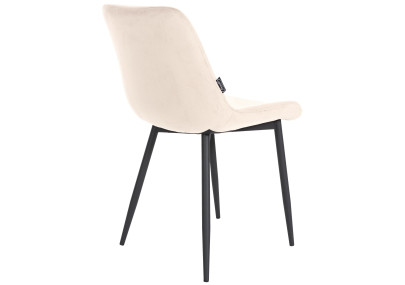 Chaise de salle à manger Victoria, velours, crème