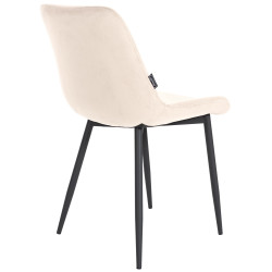 Sedia da pranzo Victoria, velluto, crema