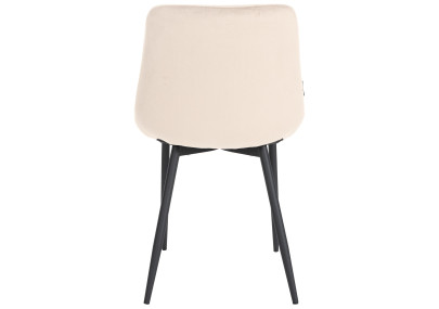 Chaise de salle à manger Victoria, velours, crème