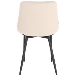 Sedia da pranzo Victoria, velluto, crema