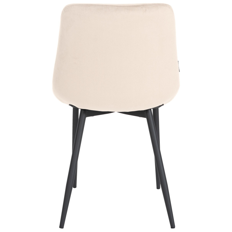 Sedia da pranzo Victoria, velluto, crema