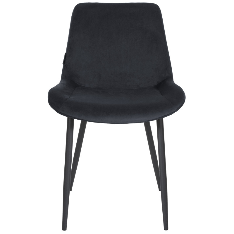 Cadeira de jantar Victoria, veludo, preta