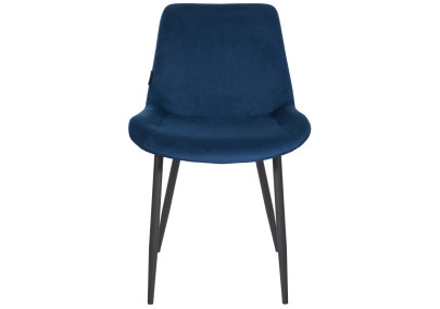 Chaise de salle à manger Victoria, velours, bleue