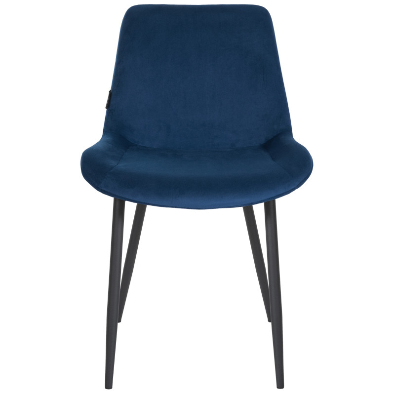 Cadeira de jantar Victoria, veludo, azul
