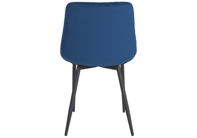 Chaise de salle à manger Victoria, velours, bleue