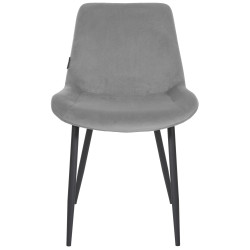 Chaise de salle à manger Victoria, velours gris