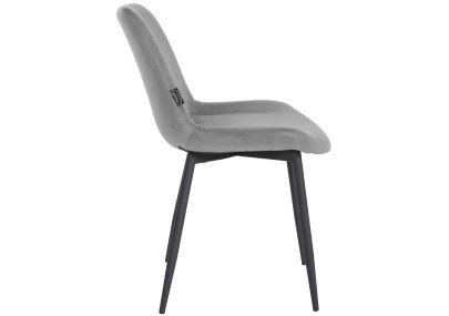 Chaise de salle à manger Victoria, velours gris