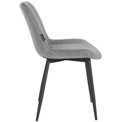 Chaise de salle à manger Victoria, velours gris