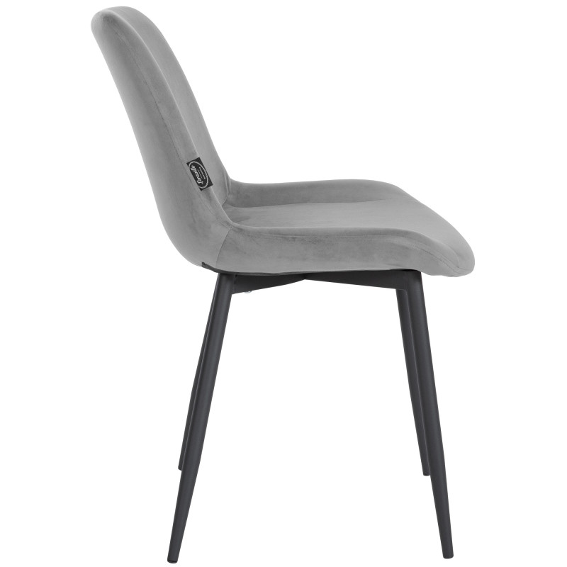 Chaise de salle à manger Victoria, velours gris