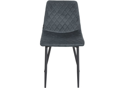 Chaise Telde, velours, gris foncé