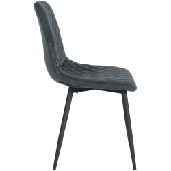 Chaise Telde, velours, gris foncé