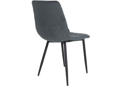 Sedia Telde, velluto, grigio scuro