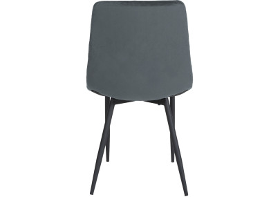 Chaise Telde, velours, gris foncé