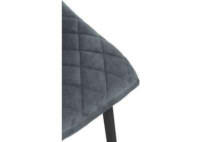 Chaise Telde, velours, gris foncé