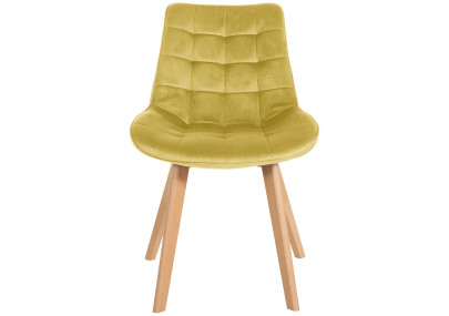 Fauteuil Brook, velours, jaune