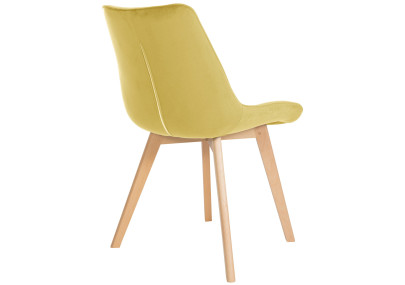 Fauteuil Brook, velours, jaune