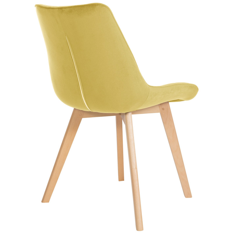 Fauteuil Brook, velours, jaune