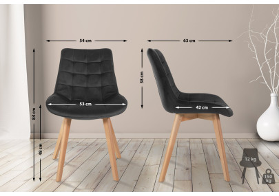 Fauteuil Brook, velours, noir