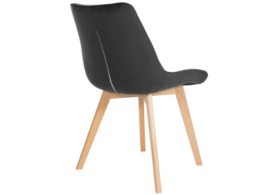 Fauteuil Brook, velours, noir