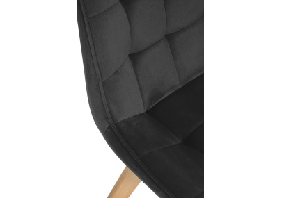 Fauteuil Brook, velours, noir