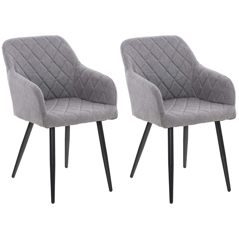 Ensemble de 2 chaises de salle à manger Shila, tissu gris