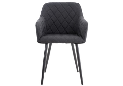 Ensemble de 2 chaises de salle à manger Shila, en tissu noir