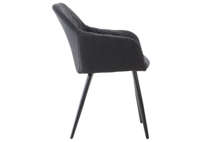 Ensemble de 2 chaises de salle à manger Shila, en tissu noir