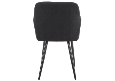 Ensemble de 2 chaises de salle à manger Shila, en tissu noir
