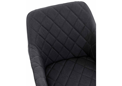 Ensemble de 2 chaises de salle à manger Shila, en tissu noir