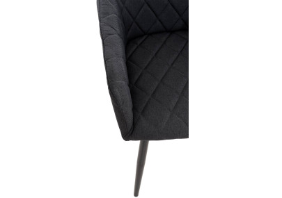 Ensemble de 2 chaises de salle à manger Shila, en tissu noir