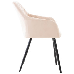 Ensemble de 2 chaises de salle à manger Shila en velours beige