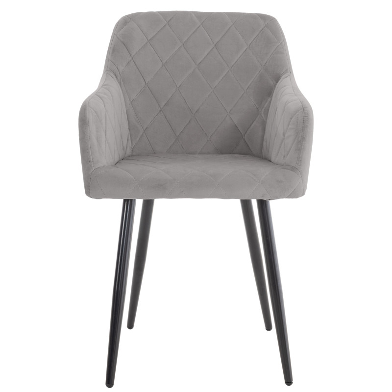 Ensemble de 2 chaises de salle à manger Shila en velours gris