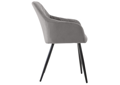Ensemble de 2 chaises de salle à manger Shila en velours gris