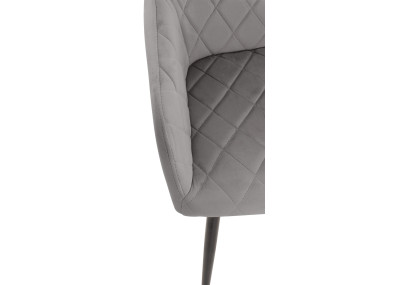 Ensemble de 2 chaises de salle à manger Shila en velours gris