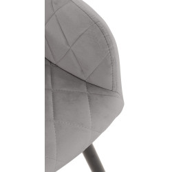 Ensemble de 2 chaises de salle à manger Shila en velours gris