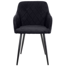 Ensemble de 2 chaises de salle à manger Shila en velours noir