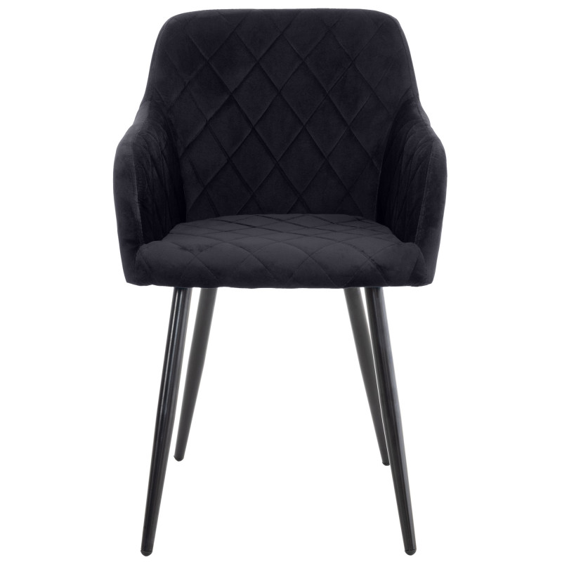 Ensemble de 2 chaises de salle à manger Shila en velours noir