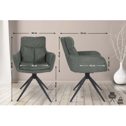 Chaise de salle à manger Vilas, tissu gris