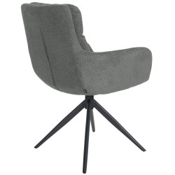 Chaise de salle à manger Vilas, tissu gris