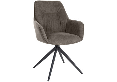 Chaise de salle à manger Jules, tissu gris foncé