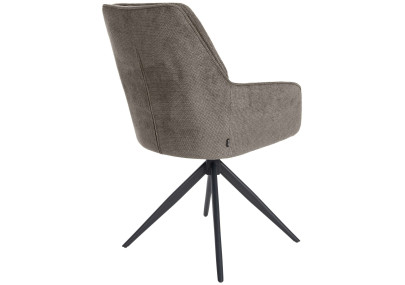 Chaise de salle à manger Jules, tissu gris foncé