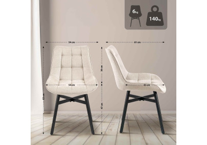 Fauteuil Colby, tissu crème