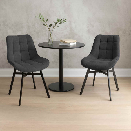 Fauteuil Colby, tissu gris foncé