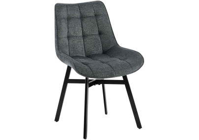 Fauteuil Colby, tissu gris foncé
