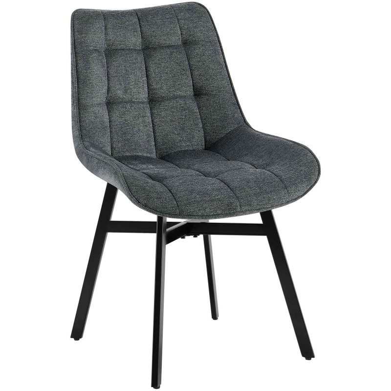Fauteuil Colby, tissu gris foncé
