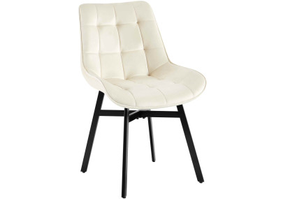 Fauteuil Colby, velours, crème