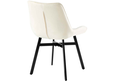 Fauteuil Colby, velours, crème